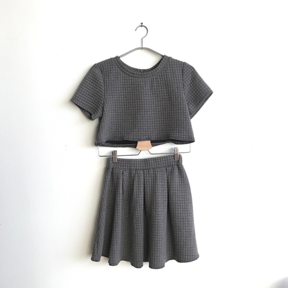 Little grey quilted Set schoolgirl chic